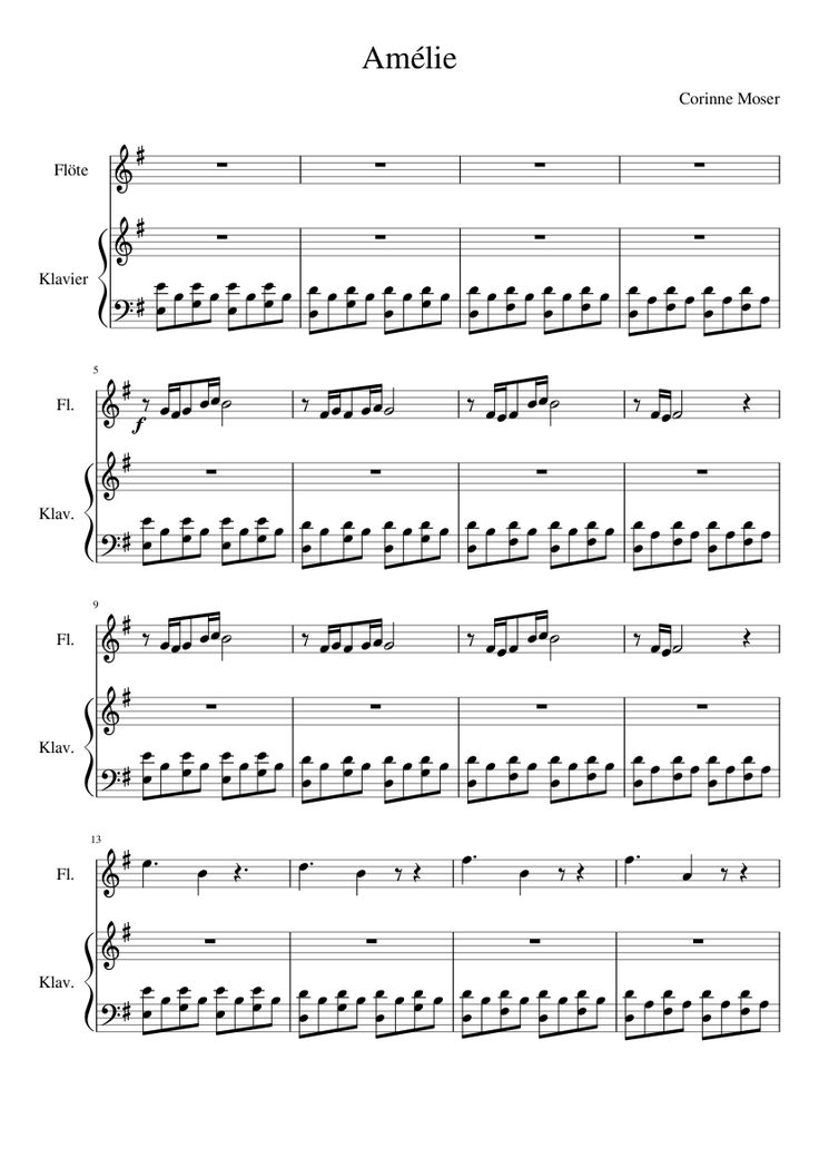 amelie piano sheet music